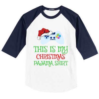 This Is My Christmas Pajamas Santa Hat Video Game Christmas Great Gift Baseball Sleeve Shirt