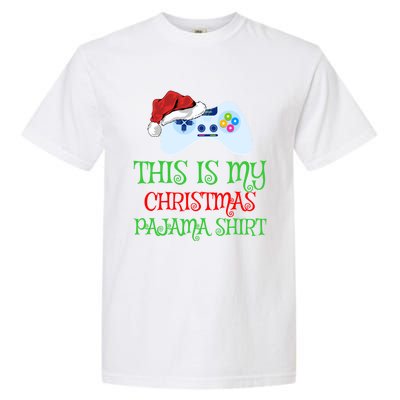 This Is My Christmas Pajamas Santa Hat Video Game Christmas Great Gift Garment-Dyed Heavyweight T-Shirt