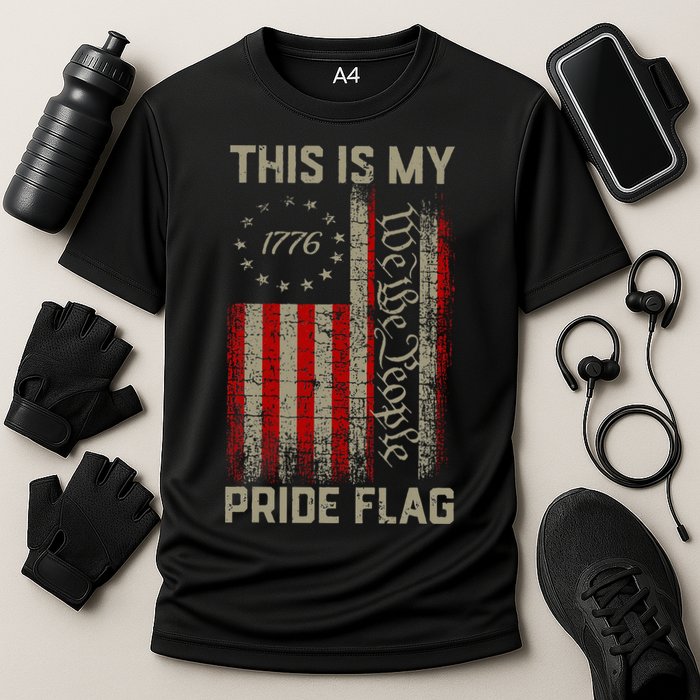 This Is My Pride Flag Usa American Cooling Performance Crew T-Shirt