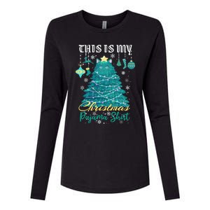 This Is My Christmas Pajama Gift Christmas Cat Tree Meaningful Gift Womens Cotton Relaxed Long Sleeve T-Shirt