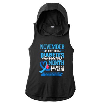 This Is My Fight Type 1 Diabetes Awareness Support Ladies PosiCharge Tri-Blend Wicking Draft Hoodie Tank