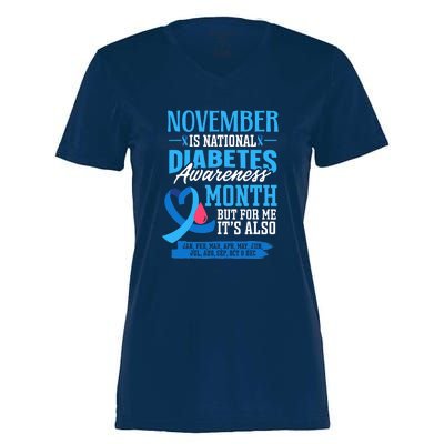 This Is My Fight Type 1 Diabetes Awareness Support Women's Momentum V-Neck T-Shirt