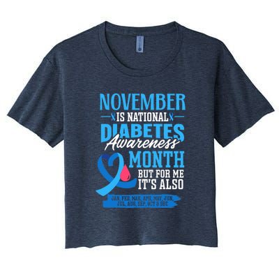 This Is My Fight Type 1 Diabetes Awareness Support Women's Crop Top Tee