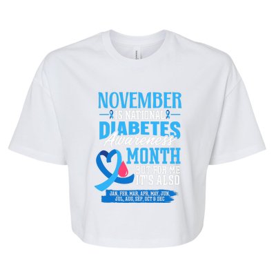 This Is My Fight Type 1 Diabetes Awareness Support Bella+Canvas Jersey Crop Tee