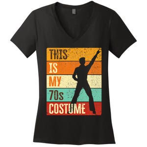 This Is My 70s Costume 70s Outfit 1970s Disco Women's V-Neck T-Shirt