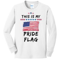 This Is My Pride Flag USA Holiday Kids Long Sleeve Shirt