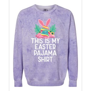 This Is My Easter Pajama Gift Funny Easter Egg Bunny Masked Gift Colorblast Crewneck Sweatshirt