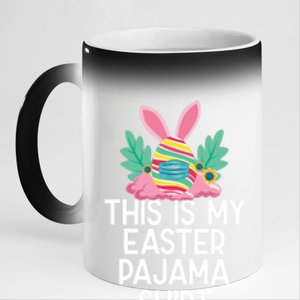 This Is My Easter Pajama Gift Funny Easter Egg Bunny Masked Gift 11oz Black Color Changing Mug