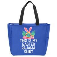 This Is My Easter Pajama Gift Funny Easter Egg Bunny Masked Gift Zip Tote Bag