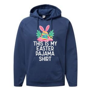 This Is My Easter Pajama Gift Funny Easter Egg Bunny Masked Gift Performance Fleece Hoodie