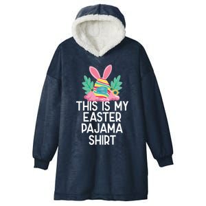 This Is My Easter Pajama Gift Funny Easter Egg Bunny Masked Gift Hooded Wearable Blanket