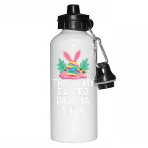 This Is My Easter Pajama Gift Funny Easter Egg Bunny Masked Gift Aluminum Water Bottle