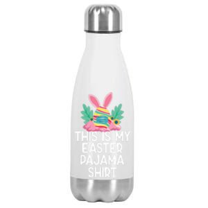 This Is My Easter Pajama Gift Funny Easter Egg Bunny Masked Gift Stainless Steel Insulated Water Bottle