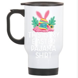 This Is My Easter Pajama Gift Funny Easter Egg Bunny Masked Gift Stainless Steel Travel Mug