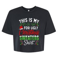 This Is My It's Too Hot For Ugly Christmas Sweaters Funny Bella+Canvas Jersey Crop Tee