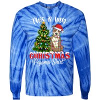 This Is My Christmas Pajama Pitbull Xmas Dog Lover Gift Tie-Dye Long Sleeve Shirt