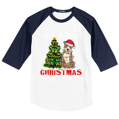 This Is My Christmas Pajama Pitbull Xmas Dog Lover Gift Baseball Sleeve Shirt