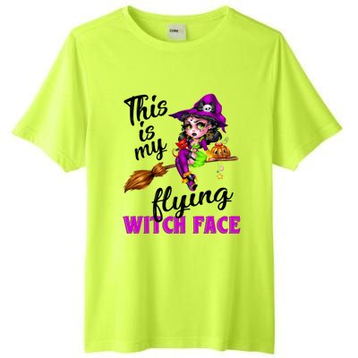 This Is My Flying Witch Face Cute Goth Witch On Broomstick Gift Tall Fusion ChromaSoft Performance T-Shirt