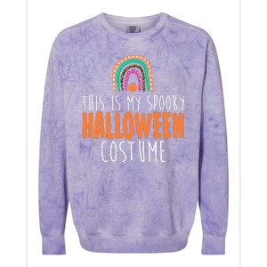 This Is My Spooky Halloween Costume Rainbow Fall Colorblast Crewneck Sweatshirt