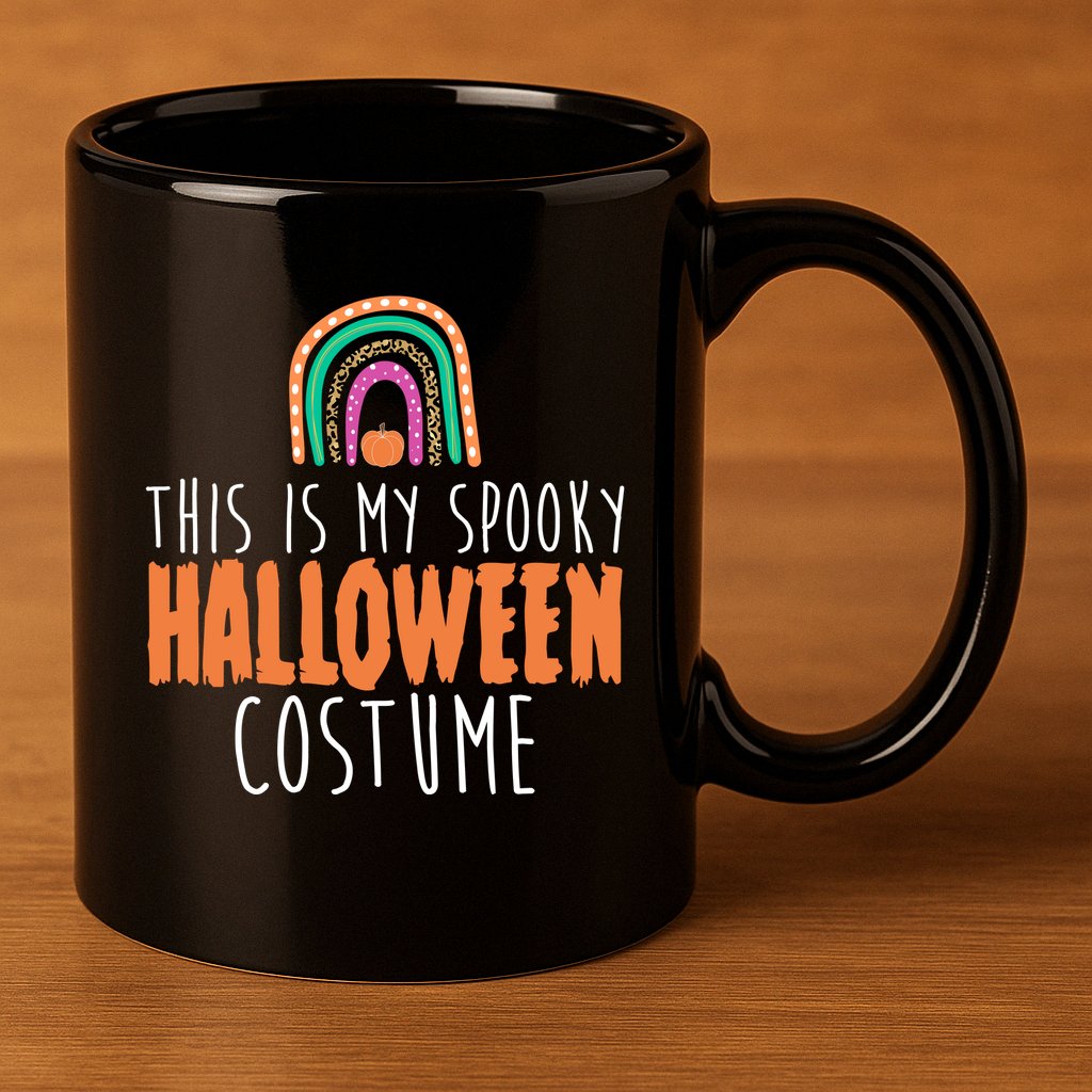 This Is My Spooky Halloween Costume Rainbow Fall 11oz C Handle Ceramic Mug