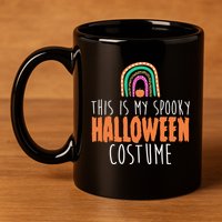This Is My Spooky Halloween Costume Rainbow Fall 11oz C Handle Ceramic Mug