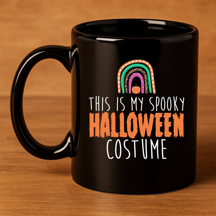 This Is My Spooky Halloween Costume Rainbow Fall 11oz C Handle Ceramic Mug