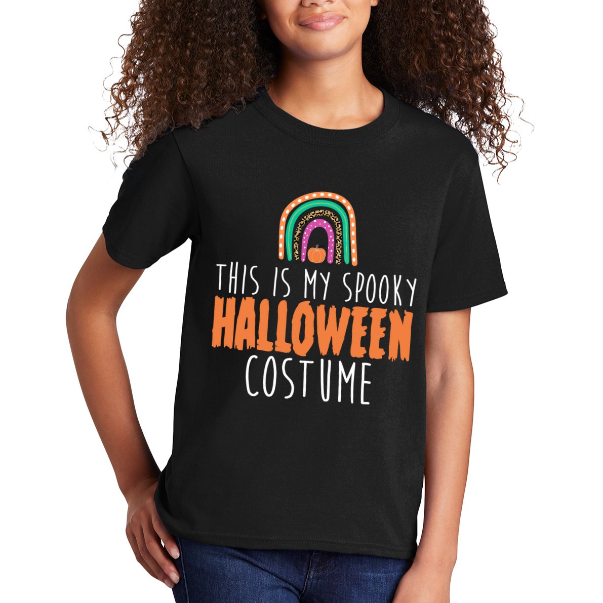 This Is My Spooky Halloween Costume Rainbow Fall Kids T-Shirt