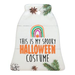 This Is My Spooky Halloween Costume Rainbow Fall Ceramic Bell Ornament