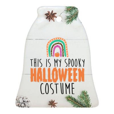 This Is My Spooky Halloween Costume Rainbow Fall Ceramic Bell Ornament