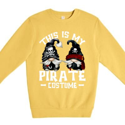 This Is My Pirate Costume Gift Funny Halloween Gnomes Cool Gift Premium Crewneck Sweatshirt