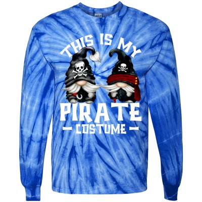 This Is My Pirate Costume Gift Funny Halloween Gnomes Cool Gift Tie-Dye Long Sleeve Shirt