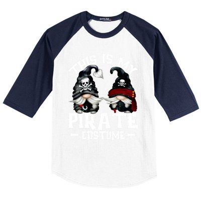 This Is My Pirate Costume Gift Funny Halloween Gnomes Cool Gift Baseball Sleeve Shirt