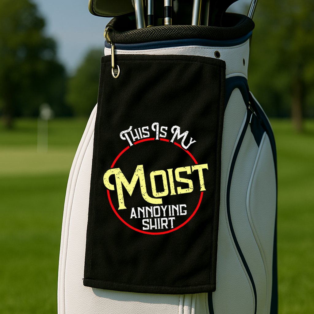 This Is My Moist Annoying Moist Word Meme Pun Joke Humor Golf Towel