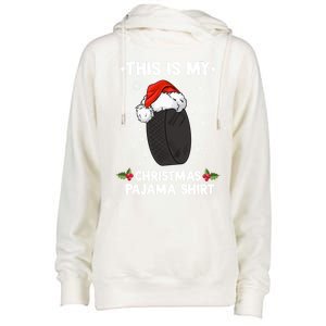 This Is My Christmas Pajama Gift Hockey Ball Christmas Gift Womens Funnel Neck Pullover Hood