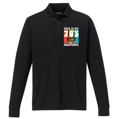 This Is My 70s Costume Funny Retro Vintage 1970s 70s Performance Long Sleeve Polo