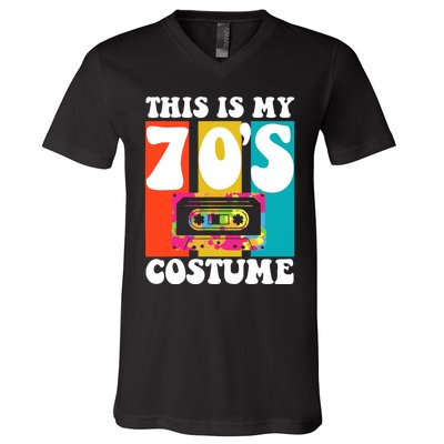 This Is My 70s Costume Funny Retro Vintage 1970s 70s V-Neck T-Shirt