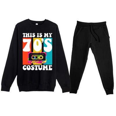 This Is My 70s Costume Funny Retro Vintage 1970s 70s Premium Crewneck Sweatsuit Set