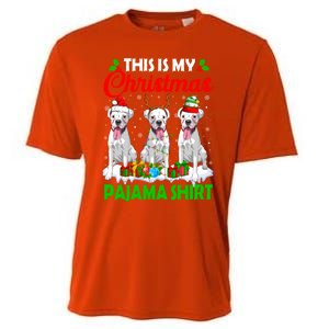 This Is My Christmas Pajama Boxer Dog Lights Xmas Cool Gift Cooling Performance Crew T-Shirt