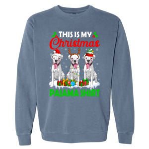 This Is My Christmas Pajama Boxer Dog Lights Xmas Cool Gift Garment-Dyed Sweatshirt