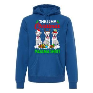 This Is My Christmas Pajama Boxer Dog Lights Xmas Cool Gift Premium Hoodie