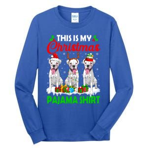 This Is My Christmas Pajama Boxer Dog Lights Xmas Cool Gift Tall Long Sleeve T-Shirt