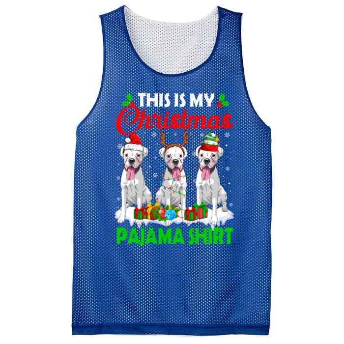 This Is My Christmas Pajama Boxer Dog Lights Xmas Cool Gift Mesh Reversible Basketball Jersey Tank