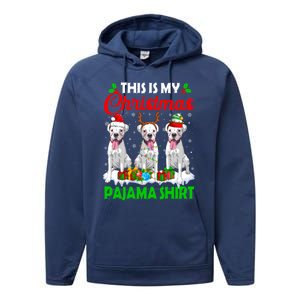 This Is My Christmas Pajama Boxer Dog Lights Xmas Cool Gift Performance Fleece Hoodie