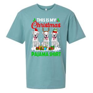 This Is My Christmas Pajama Boxer Dog Lights Xmas Cool Gift Sueded Cloud Jersey T-Shirt