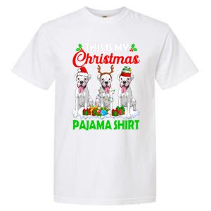 This Is My Christmas Pajama Boxer Dog Lights Xmas Cool Gift Garment-Dyed Heavyweight T-Shirt