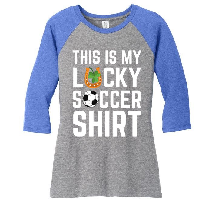 This Is My Lucky Soccer Cool Gift Sport Game St Patrick's Day Cool Gift Women's Tri-Blend 3/4-Sleeve Raglan Shirt