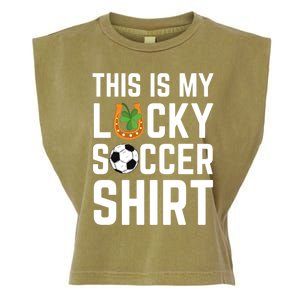 This Is My Lucky Soccer Cool Gift Sport Game St Patrick's Day Cool Gift Garment-Dyed Women's Muscle Tee