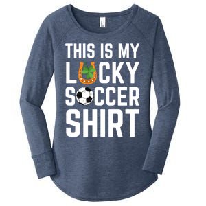 This Is My Lucky Soccer Cool Gift Sport Game St Patrick's Day Cool Gift Women's Perfect Tri Tunic Long Sleeve Shirt