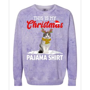 This Is My Christmas Pajama Cool Gift Norwegian Forest Cat Cute Gift Colorblast Crewneck Sweatshirt