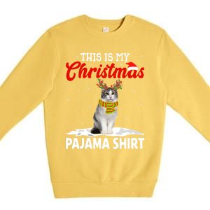 This Is My Christmas Pajama Cool Gift Norwegian Forest Cat Cute Gift Premium Crewneck Sweatshirt